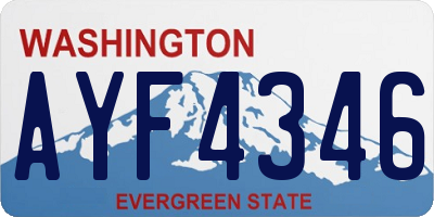 WA license plate AYF4346