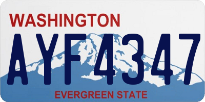 WA license plate AYF4347