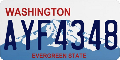 WA license plate AYF4348