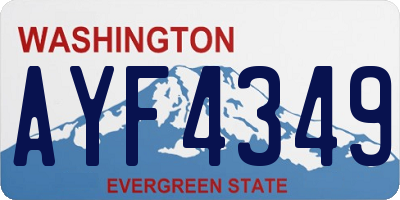 WA license plate AYF4349