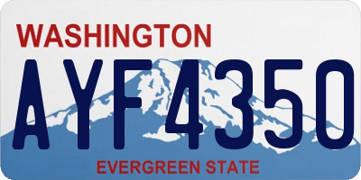 WA license plate AYF4350