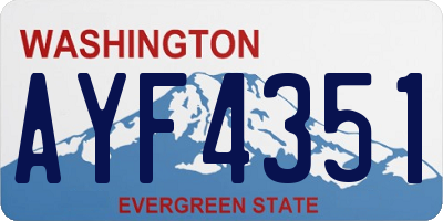 WA license plate AYF4351