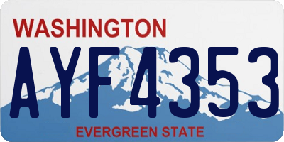 WA license plate AYF4353