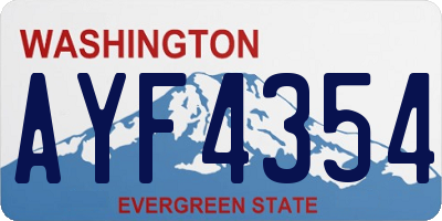 WA license plate AYF4354