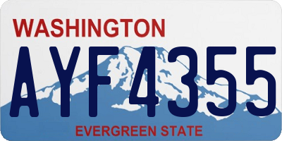 WA license plate AYF4355
