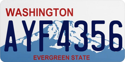 WA license plate AYF4356