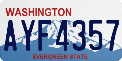 WA license plate AYF4357