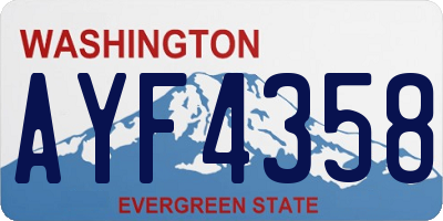 WA license plate AYF4358