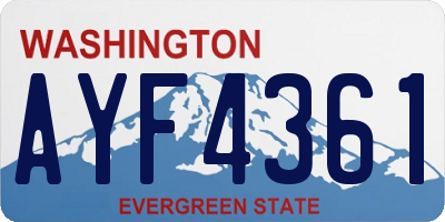WA license plate AYF4361