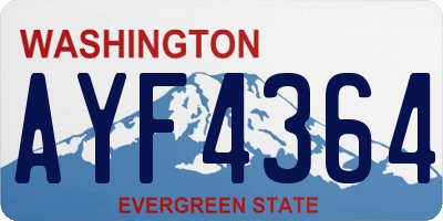 WA license plate AYF4364