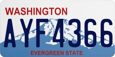 WA license plate AYF4366