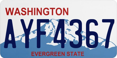 WA license plate AYF4367