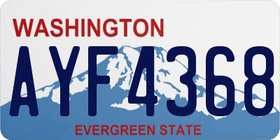 WA license plate AYF4368