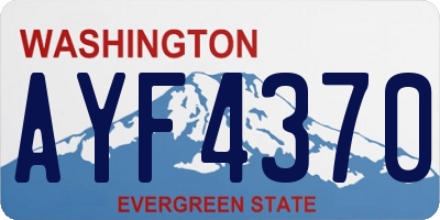 WA license plate AYF4370