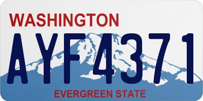 WA license plate AYF4371