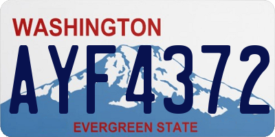 WA license plate AYF4372