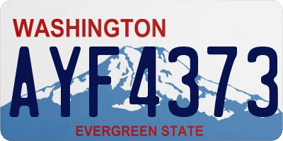 WA license plate AYF4373