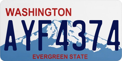 WA license plate AYF4374