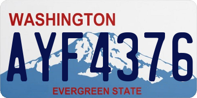 WA license plate AYF4376