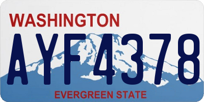 WA license plate AYF4378