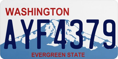 WA license plate AYF4379
