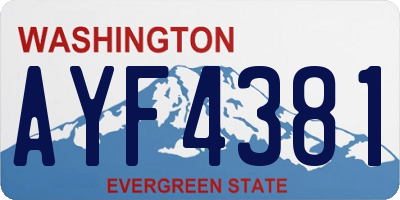 WA license plate AYF4381
