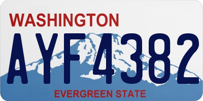 WA license plate AYF4382