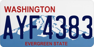 WA license plate AYF4383