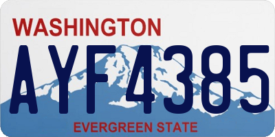 WA license plate AYF4385