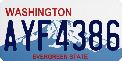 WA license plate AYF4386