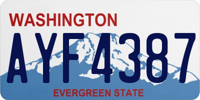 WA license plate AYF4387