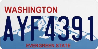 WA license plate AYF4391