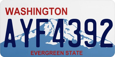 WA license plate AYF4392