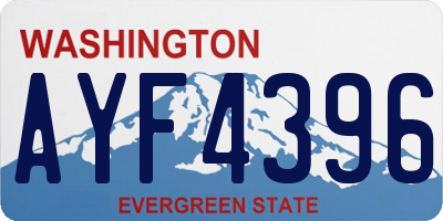 WA license plate AYF4396