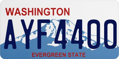 WA license plate AYF4400