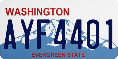 WA license plate AYF4401
