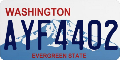 WA license plate AYF4402