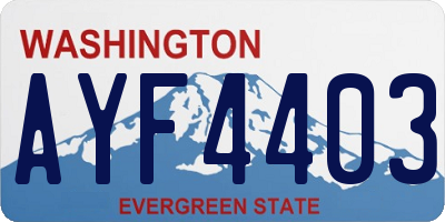 WA license plate AYF4403