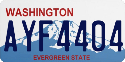 WA license plate AYF4404