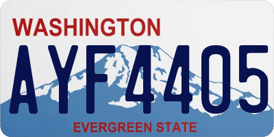 WA license plate AYF4405