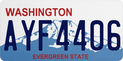 WA license plate AYF4406
