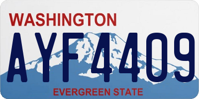 WA license plate AYF4409