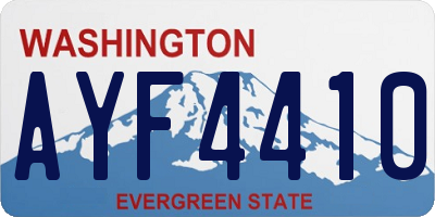 WA license plate AYF4410
