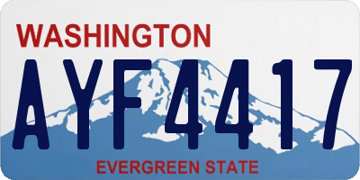 WA license plate AYF4417