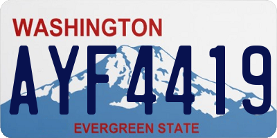 WA license plate AYF4419