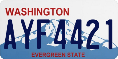 WA license plate AYF4421