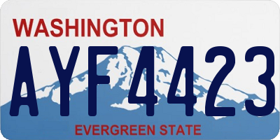 WA license plate AYF4423