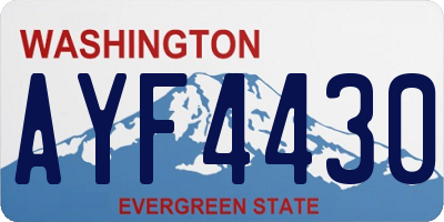 WA license plate AYF4430