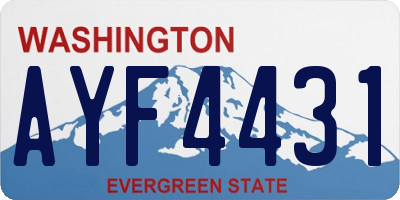 WA license plate AYF4431