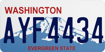 WA license plate AYF4434